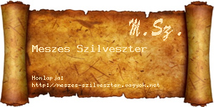 Meszes Szilveszter névjegykártya